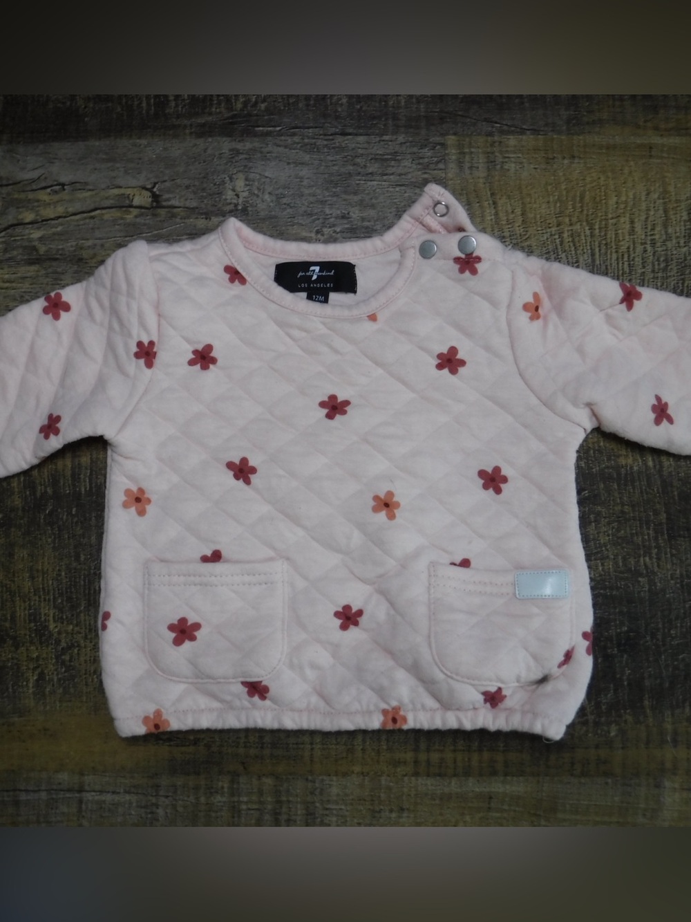 Seven7 Pink Quilted Floral Sweatshirt